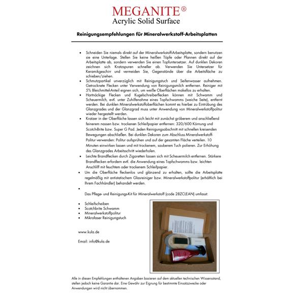 MEGANITE® - Reinigungsempfehlungen